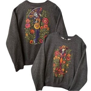 Hasta Siempre Women’s Crewneck Graphic Sweater Dia de los Muertos La Catrina